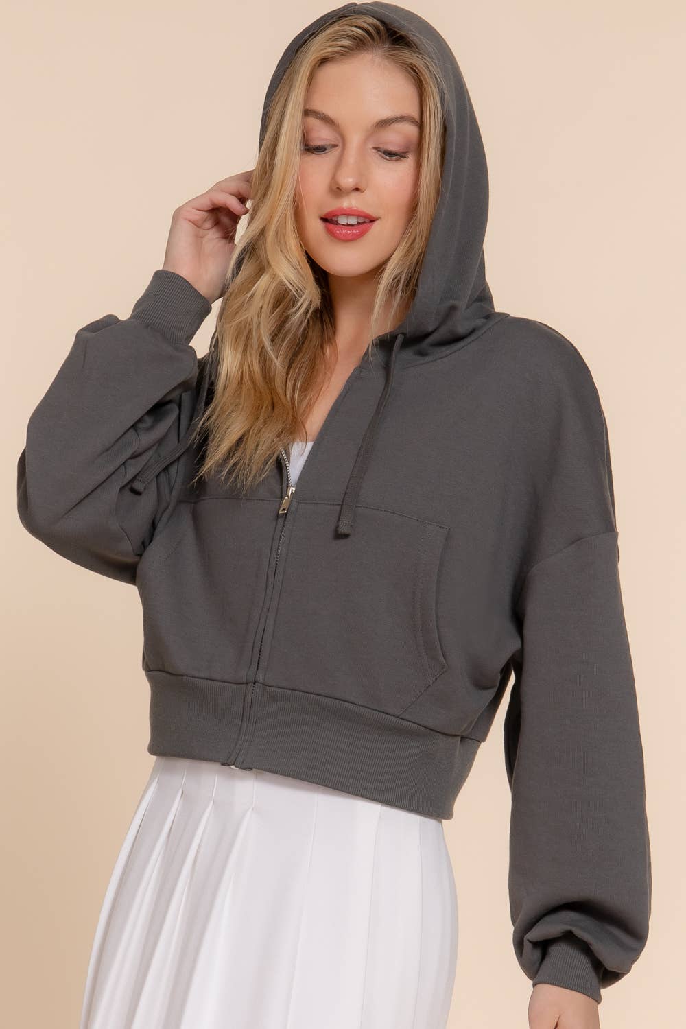 Active Basic | Active USA - Vente Sweat à capuche – femme - Veste à capuche zippée manches longues en French Terry40