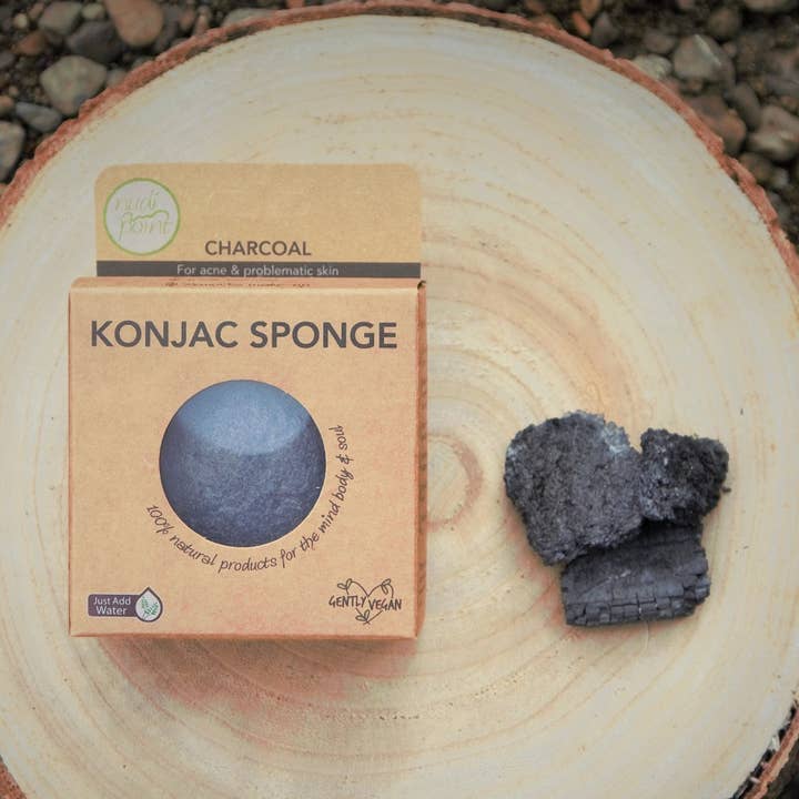 Konjac Facial Sponge - CHARCOAL for wholesale by Nudi Point