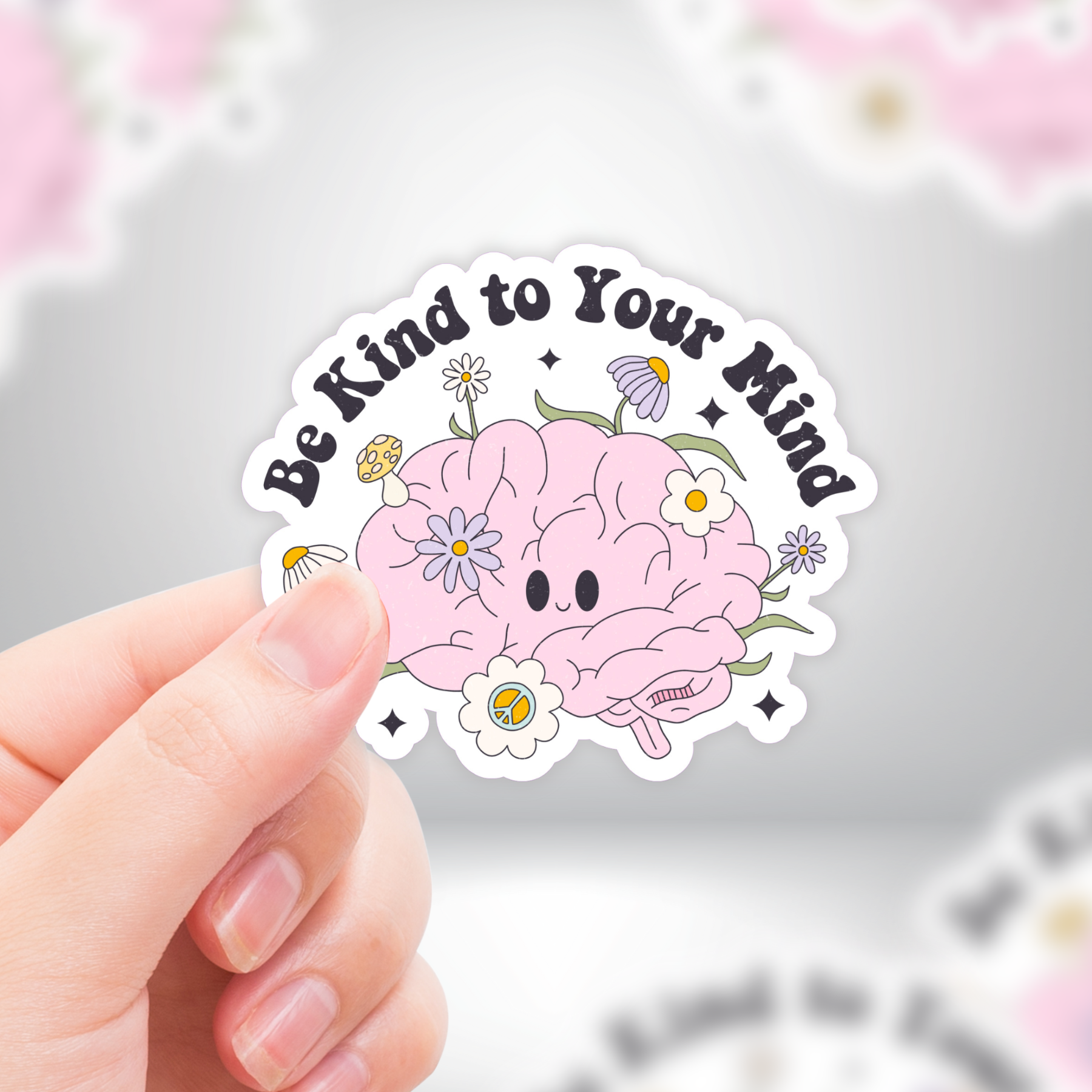 Coyote Color – wholesale Sticker – Be Kind To Your Mind Cute Mental Health Die-Cut Sticker0