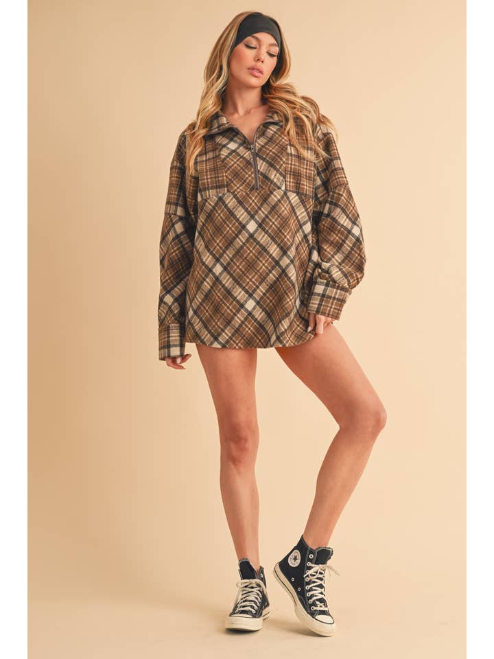 AEMI + CO - Wholesale Knit Top - Women's - 8421EK Mya Plaid Pullover5