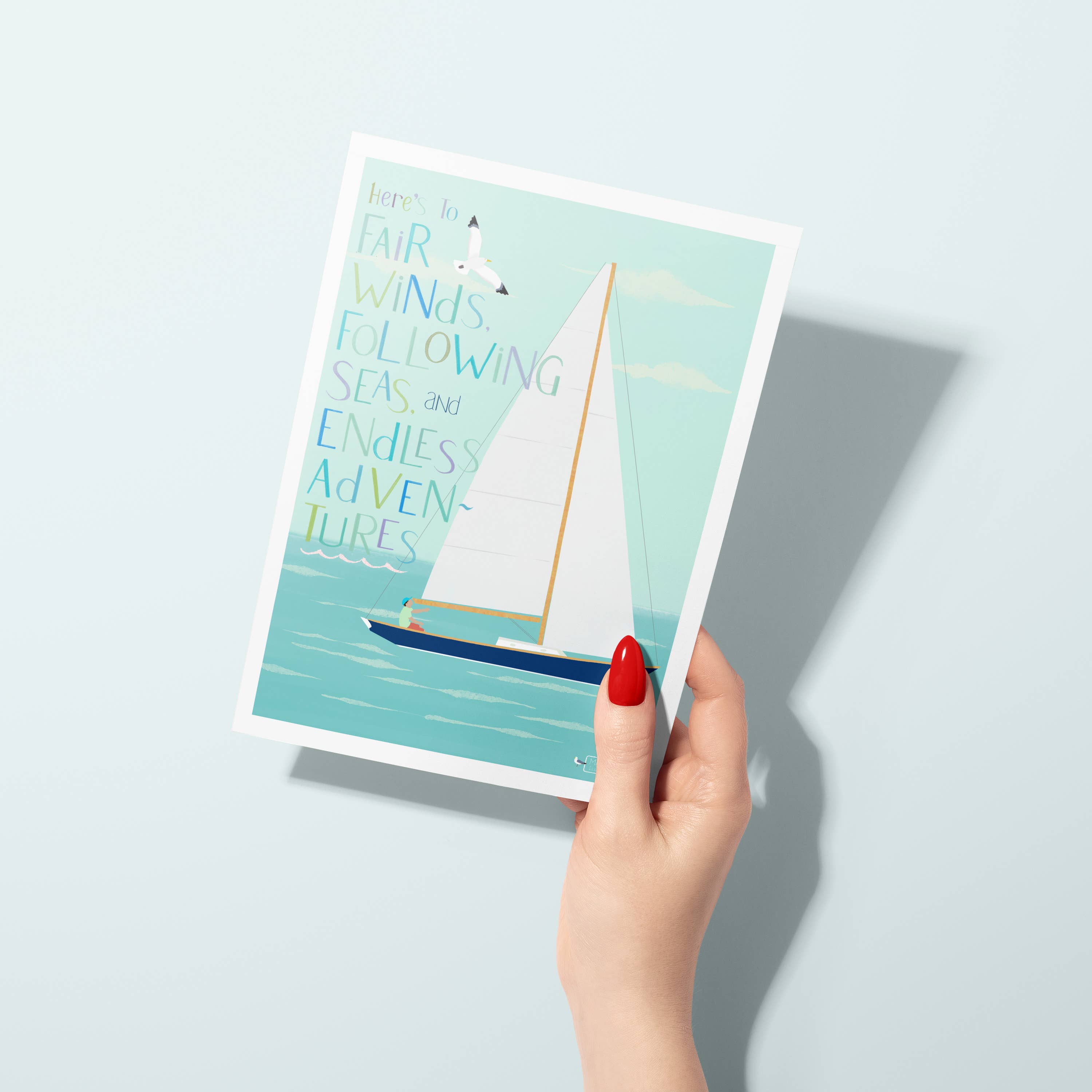 Mary McRae Illustration - Wholesale Everyday Greeting Card - Fair Winds Nautical Greeting Card1