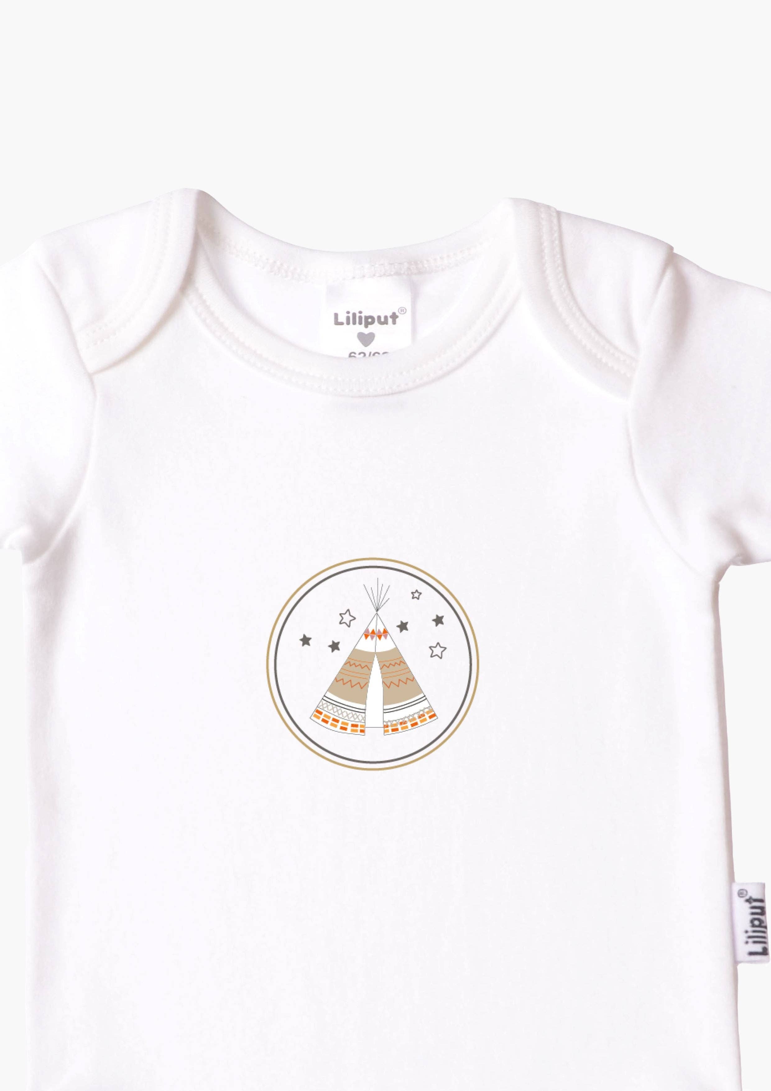 Liliput – Bodysuit - Bebé por atacado – Bodies de manga curta em algodão orgânico com patch teepee3