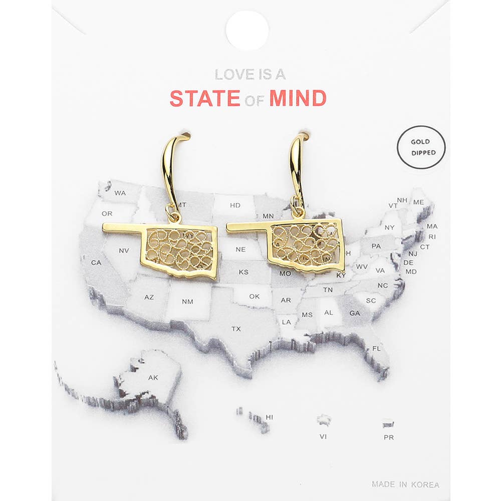 Sensibling Corp. - Wholesale Hangende/ronde oorbellen - In goud gedompelde oorbellen van Oklahoma State0