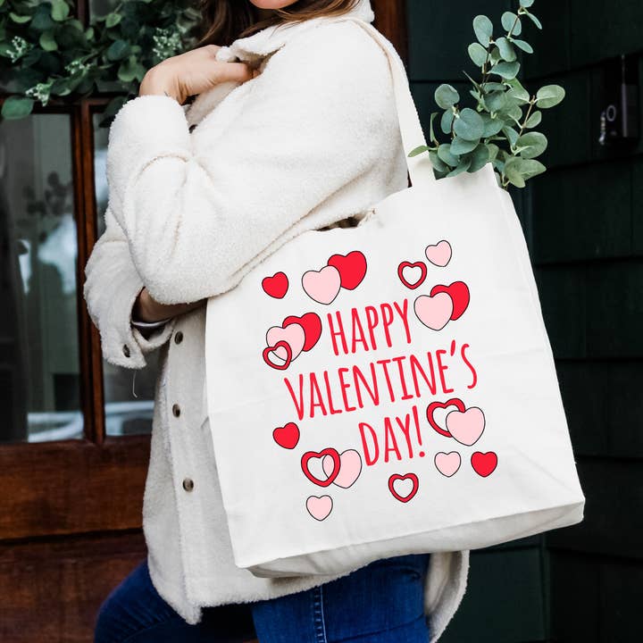 Moonlight Makers - Wholesale Tote Bag - Women's - Happy Valentine's Day - Sweet Colorful Tote Bags1