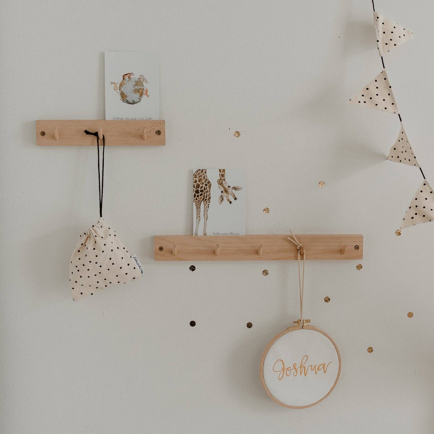 Eulenschnitt – wholesale Wall hook – hook rack with card holder 25cm (PU = 3 pcs)3