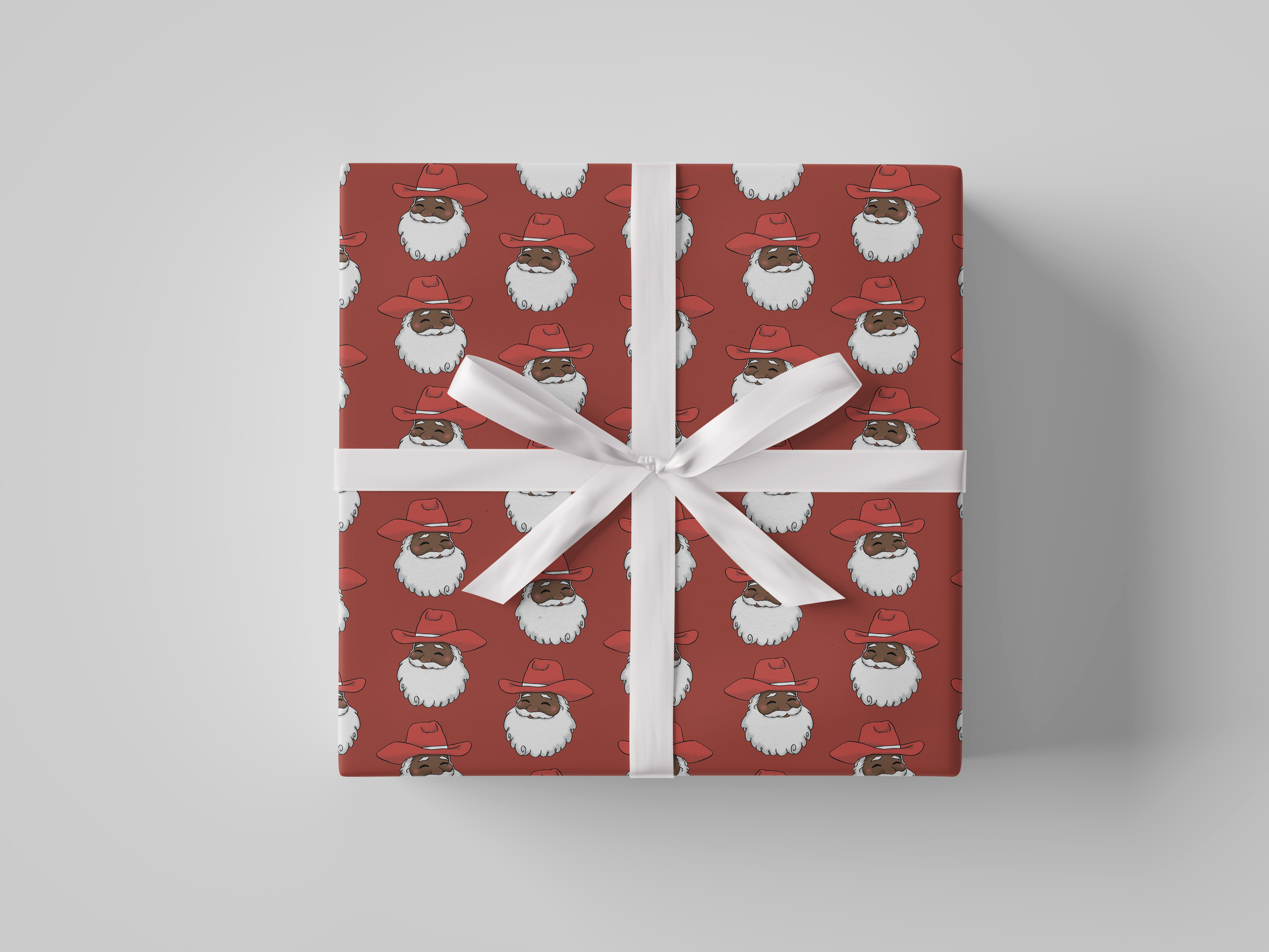 Deck & Adorn - Wholesale Wrapping Paper Roll - Cowboy Santa Wrapping Paper | 3 Sheets, 20" x 29"2