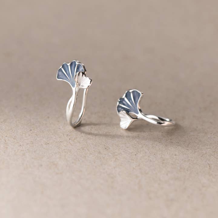 Dainty Blue Ginkgo Leaf Hook Earrings in 925 Sterling Silver and other Purchase Wholesale ginkgo. Free Returns & Net 60 Terms on Faire trending on Faire.