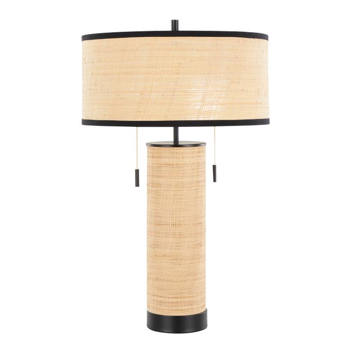 LumiSource and Grandview Gallery - Wholesale Accent/Desk Lamp - Cylinder Rattan 29" Table Lamp