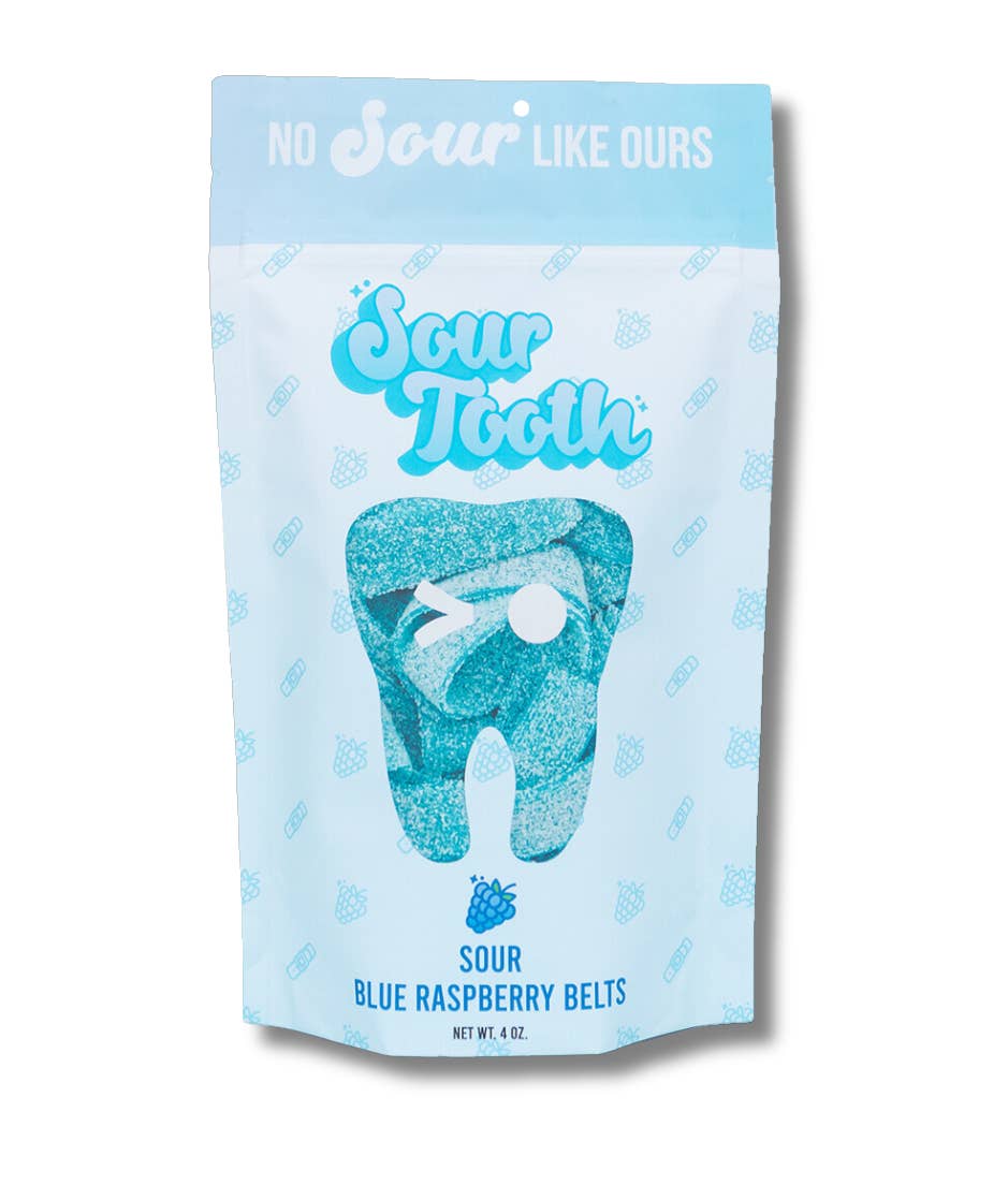 Sour Tooth - Wholesale Gummy - Sour Blue Raspberry Belts