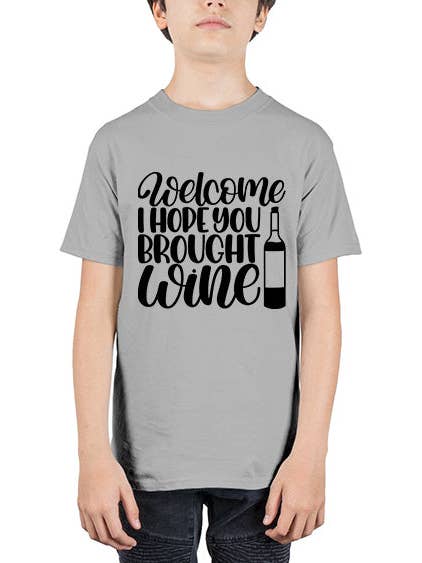 welkom ik hoop dat je wijn hebt meegebracht 1696# - wijn - Jeugd T-shirt Unisex voor wholesale door tshirt unlimited