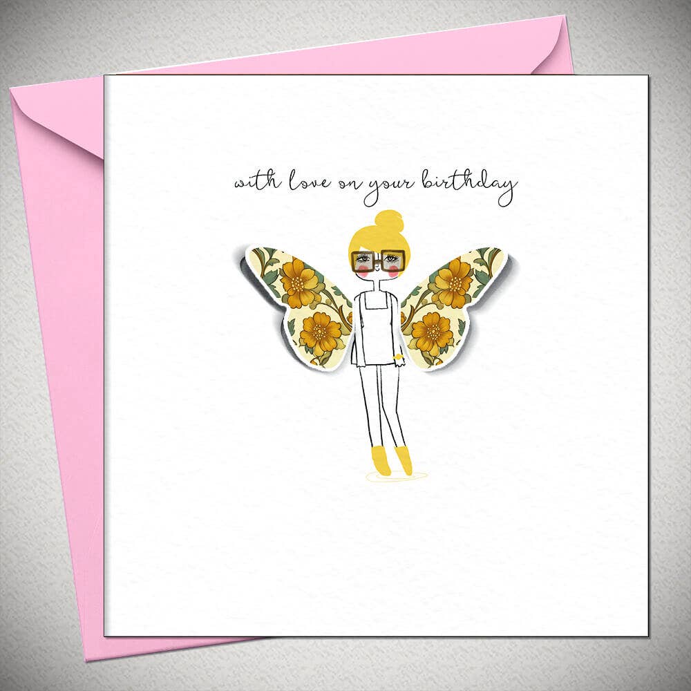 Bexy Boo Ltd – wholesale Birthday card – with love on your birthday (PL02)0