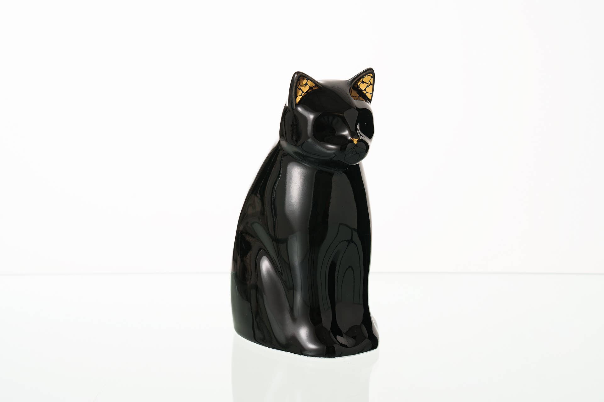 Pulvis Art Urns – Großhandel Haustier-Urne/Andenken-Box – "Meow" Tierurne für Katze – Schwarz | Keramik