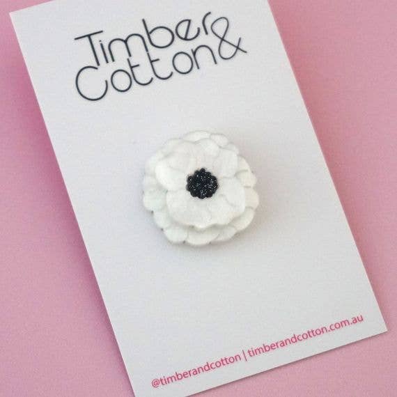 Girlfetti - Wholesale Brooch - Red, Purple & White Poppy Pins & Brooches