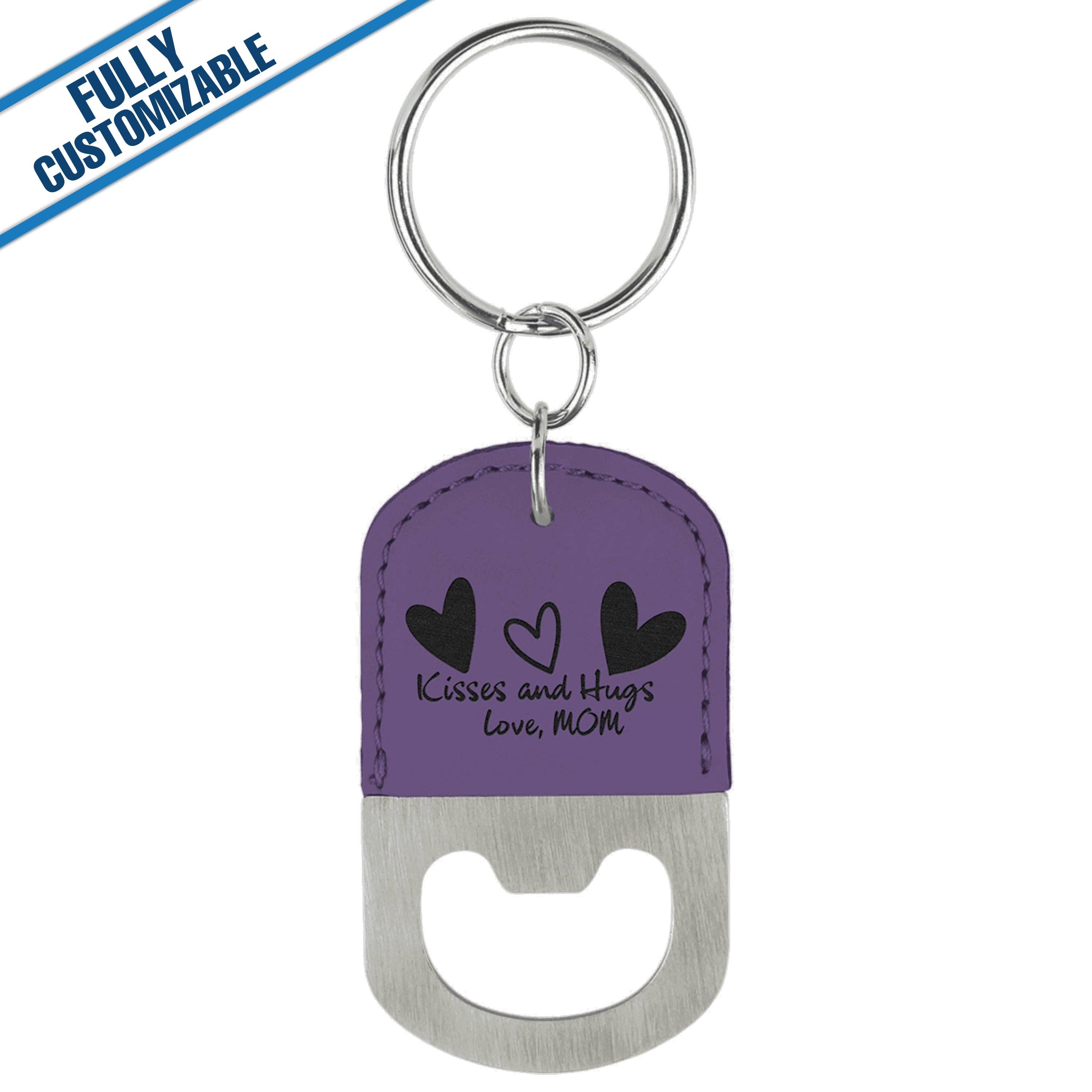 GiftWorksPlus - Wholesale Keychain - Unisex - Leatherette Oval Bottle Opener Keychain - Fully Customizable10