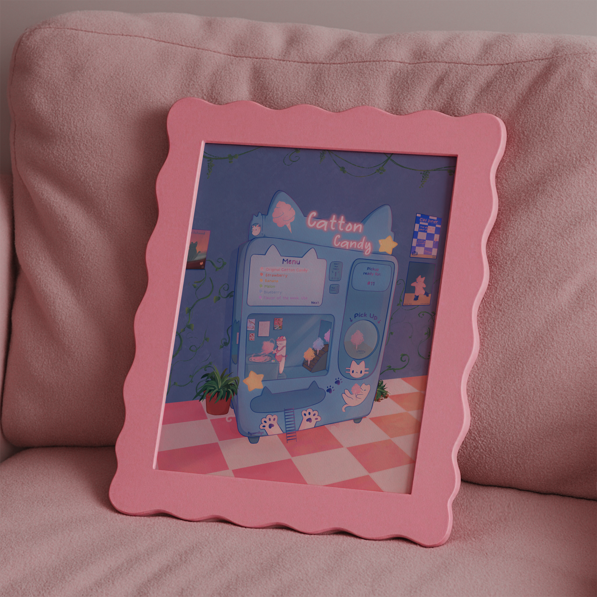 Nyaomikyu - Wholesale Art Print - Cotton Candy Cats Print1