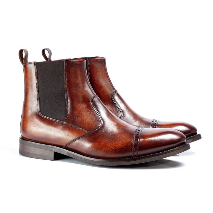 Bottes Chelsea en cuir CAMBOL-COGNAC pour la vente par Men's Heritage