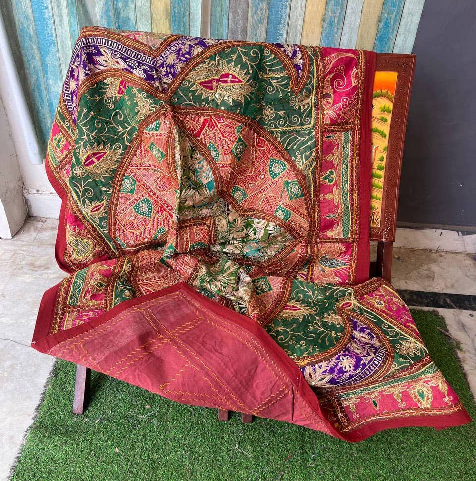 Bhawana Handicrafts – wholesale Löpare – Bondgård Boho Home Bordslöpare Zari Work Tapestry Vintage5