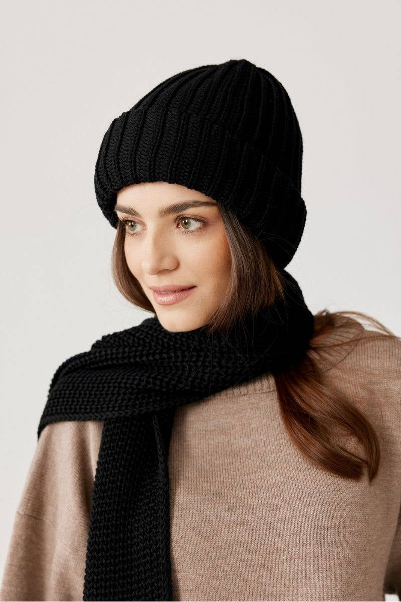 Ander - Vendita all'ingrosso Sciarpa - Donna - Sciarpa COCO in 100% lana merino disponibile in nero, cammello o bianco0