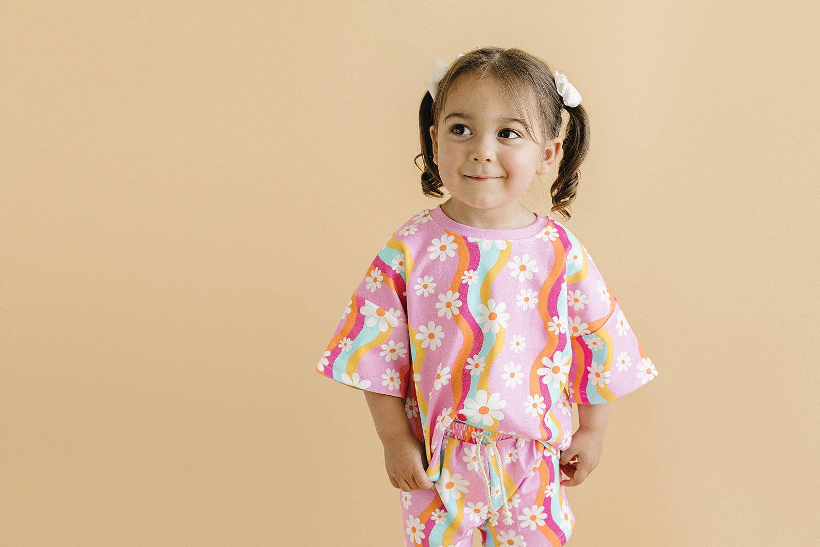 Lucky Panda Kids - Vente Ensemble haut et short – enfant - Ensemble short Groovy Daisy pour filles7