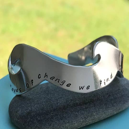 In The Waves Of Change Sterling Cuff for wholesale by Swirls Jewelry