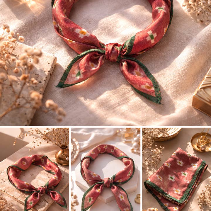 Upcyled Assorted Bandana | Silk Sari Bandana | Neck Scarf for wholesale by Fabrica Kraft