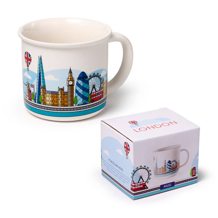 Porzellantasse London Icons mit feinem Rand für den Großhandel von Puckator Ltd