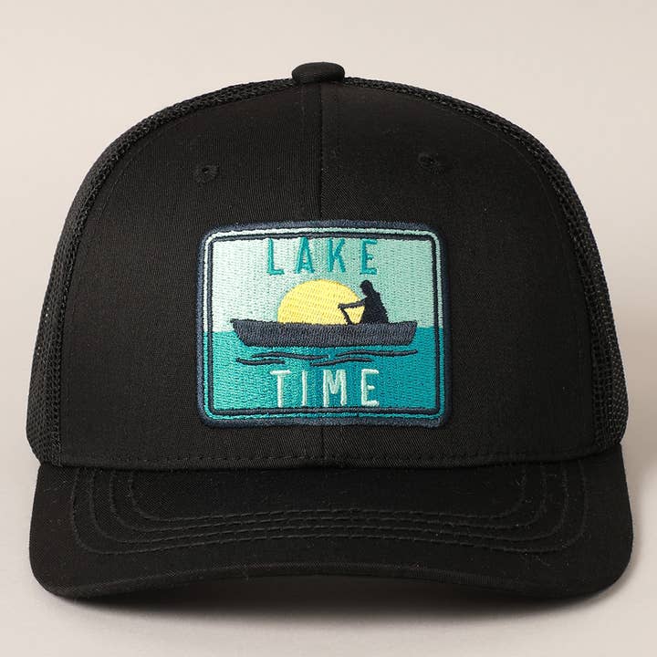 Fashion City - Wholesale Trucker Hat - Men's - Men's LAKETIME Embroidered Patch Baseball Cap with Mesh Back