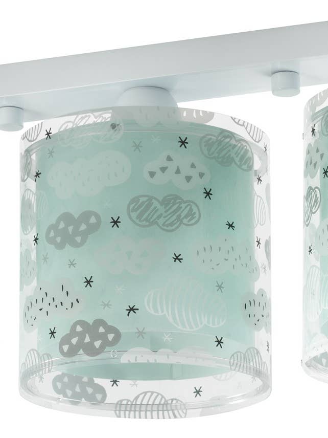 Moln barns taklampa 3 lampor grön för wholesale av Dalber