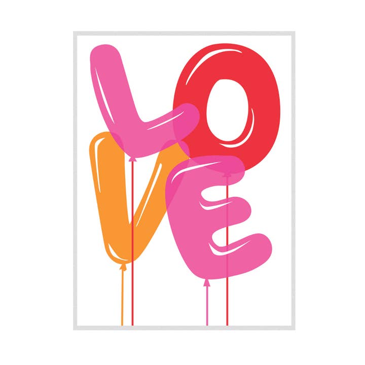 LOVE Balloon Valentine’s Day Card for wholesale by GreatArrow Graphics