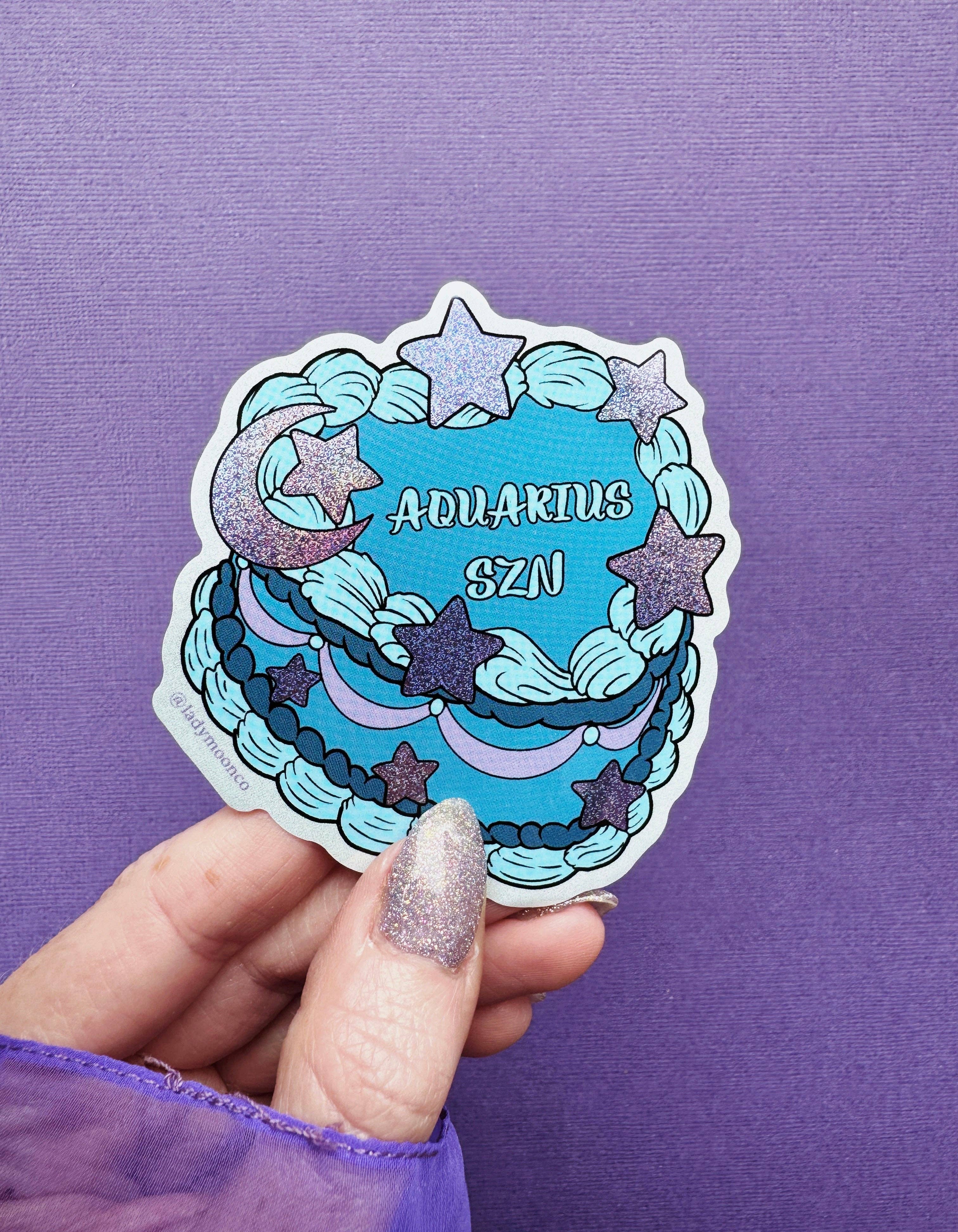 Lady Moon Co.® – Adesivo por atacado – Autocolantes de Bolo de Aniversário do Zodíaco13