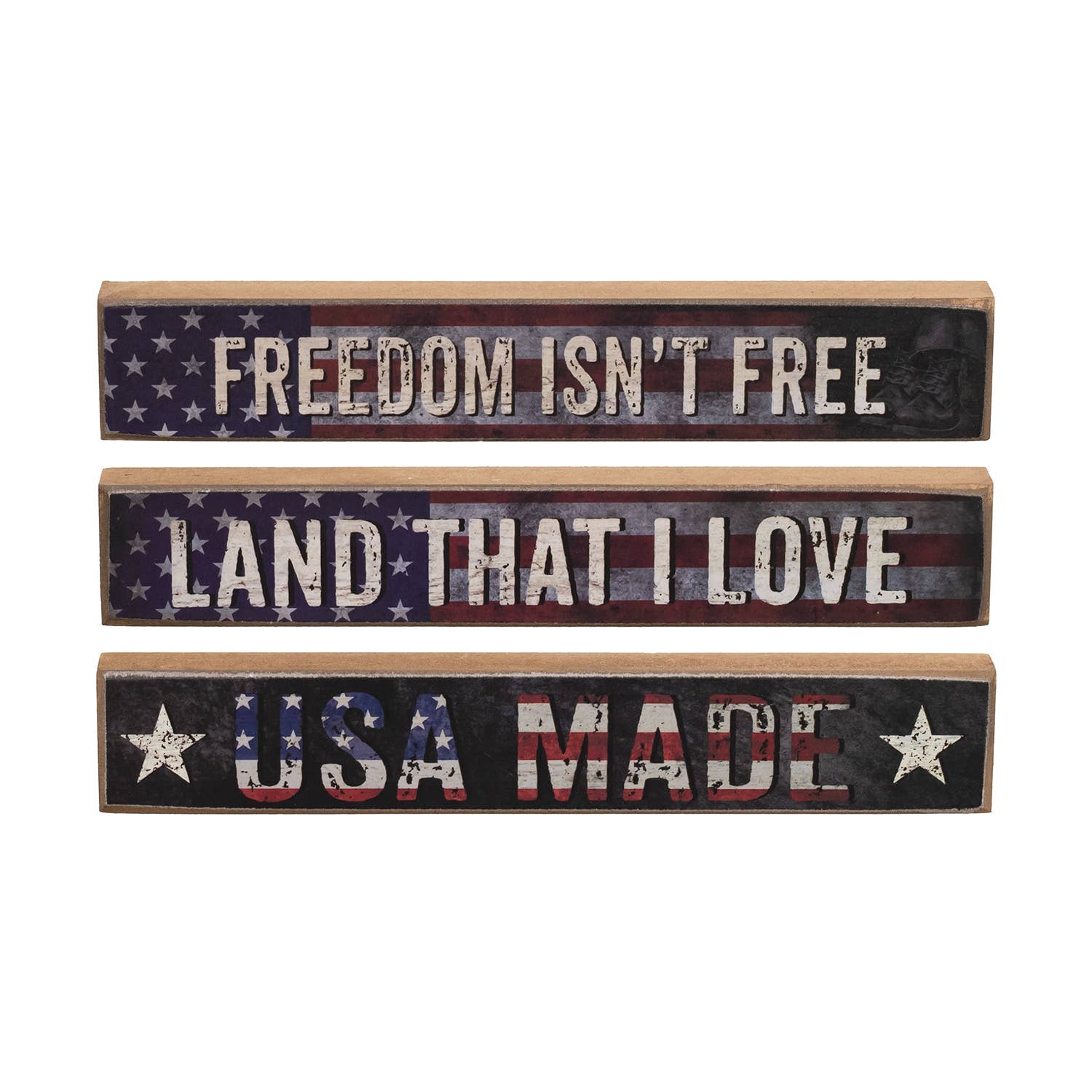 The Hearthside Collection - Wholesale Decorative Tabletop Object - Land That I Love Mini Stick - 3 Asstd.0