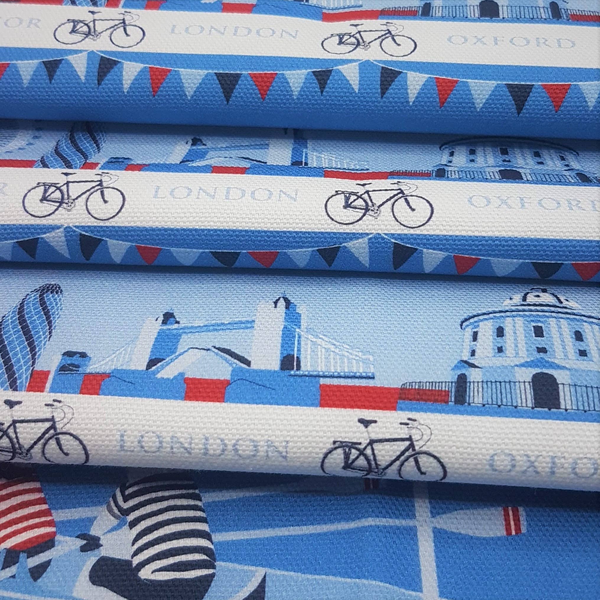Aqua by Design - Wholesale Tea Towel - Tea Towel, London Skyline & Rowing Boats Design3