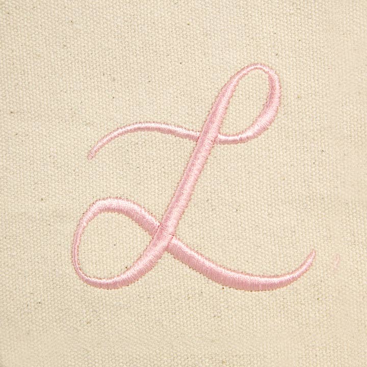 Dalix - Wholesale Tote Bag - Women's - DALIX Monogram Tote Bag Womens Open Top Pink Letter A-Z38