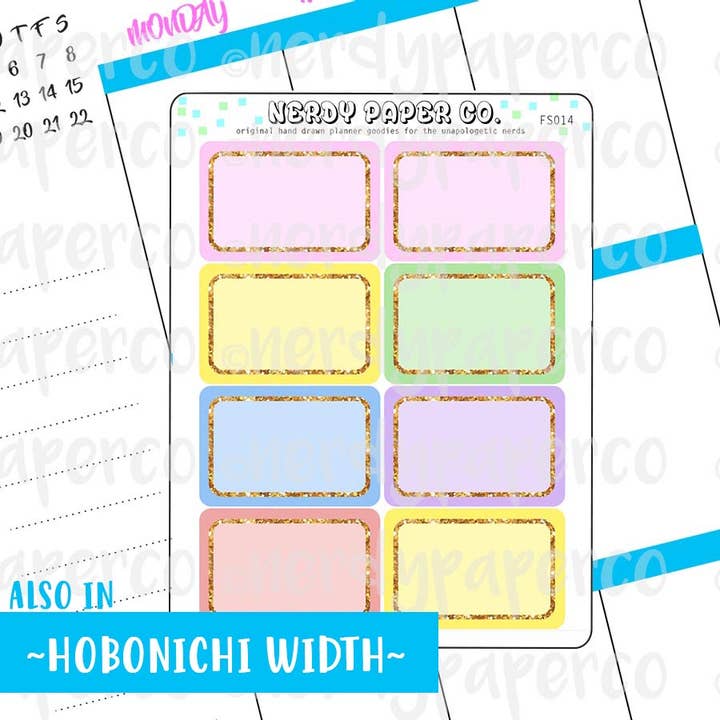 PASTEL RAINBOW 1/2 BOXES - HAND DRAWN PLANNER STICKERS - FS014 for wholesale by NERDY PAPER CO.
