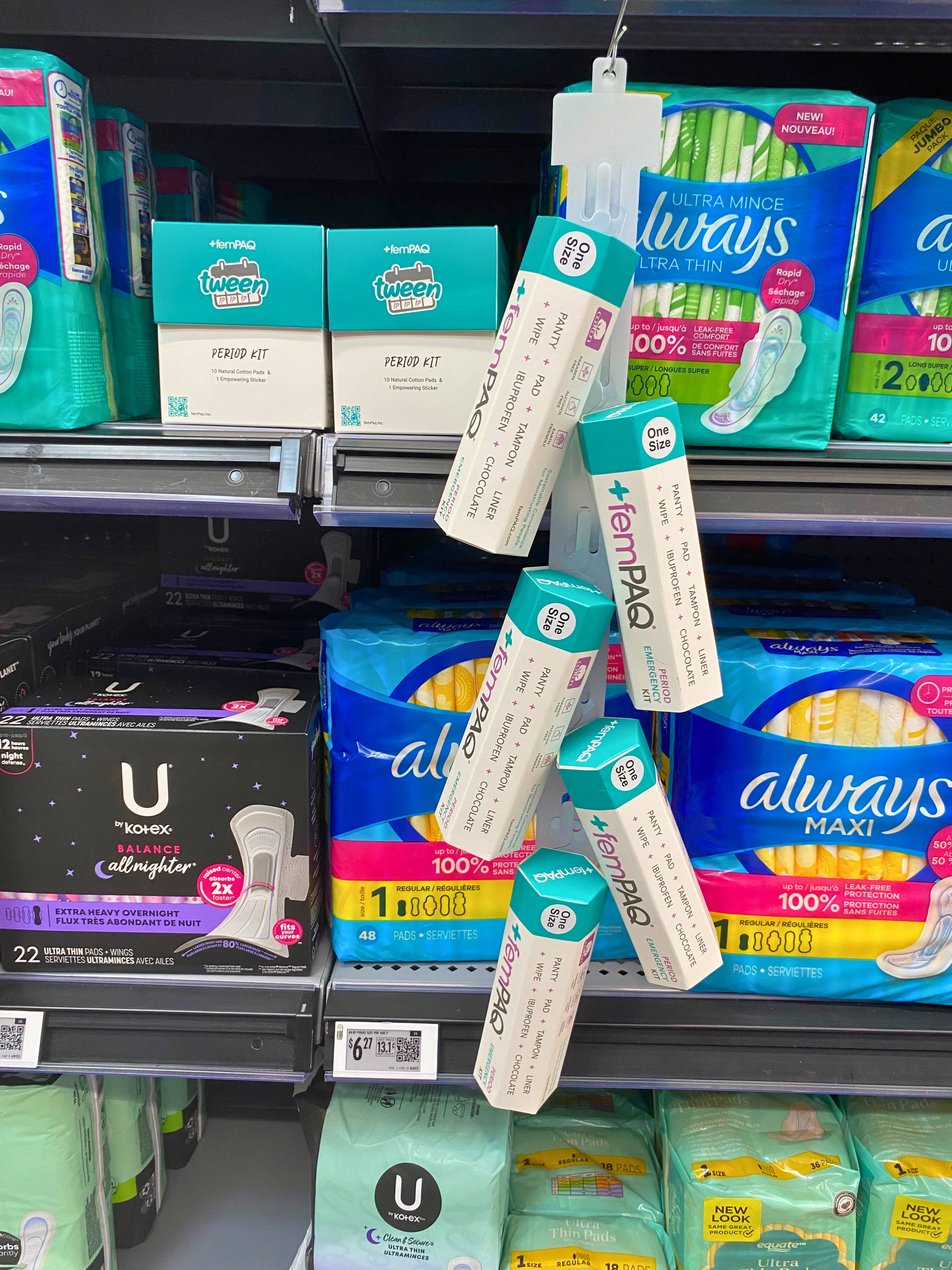 femPAQ Inc. – wholesale Menstrual pad/liner – Period Emergency Kit 7