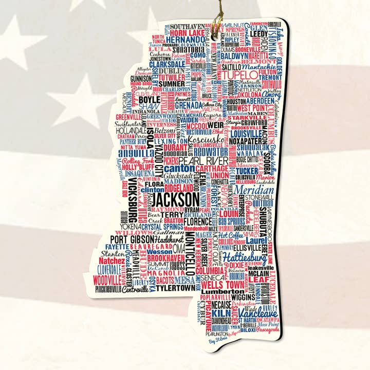 Städte von Mississippi State Ornament für den Großhandel von Nelson Gifts Wholesale