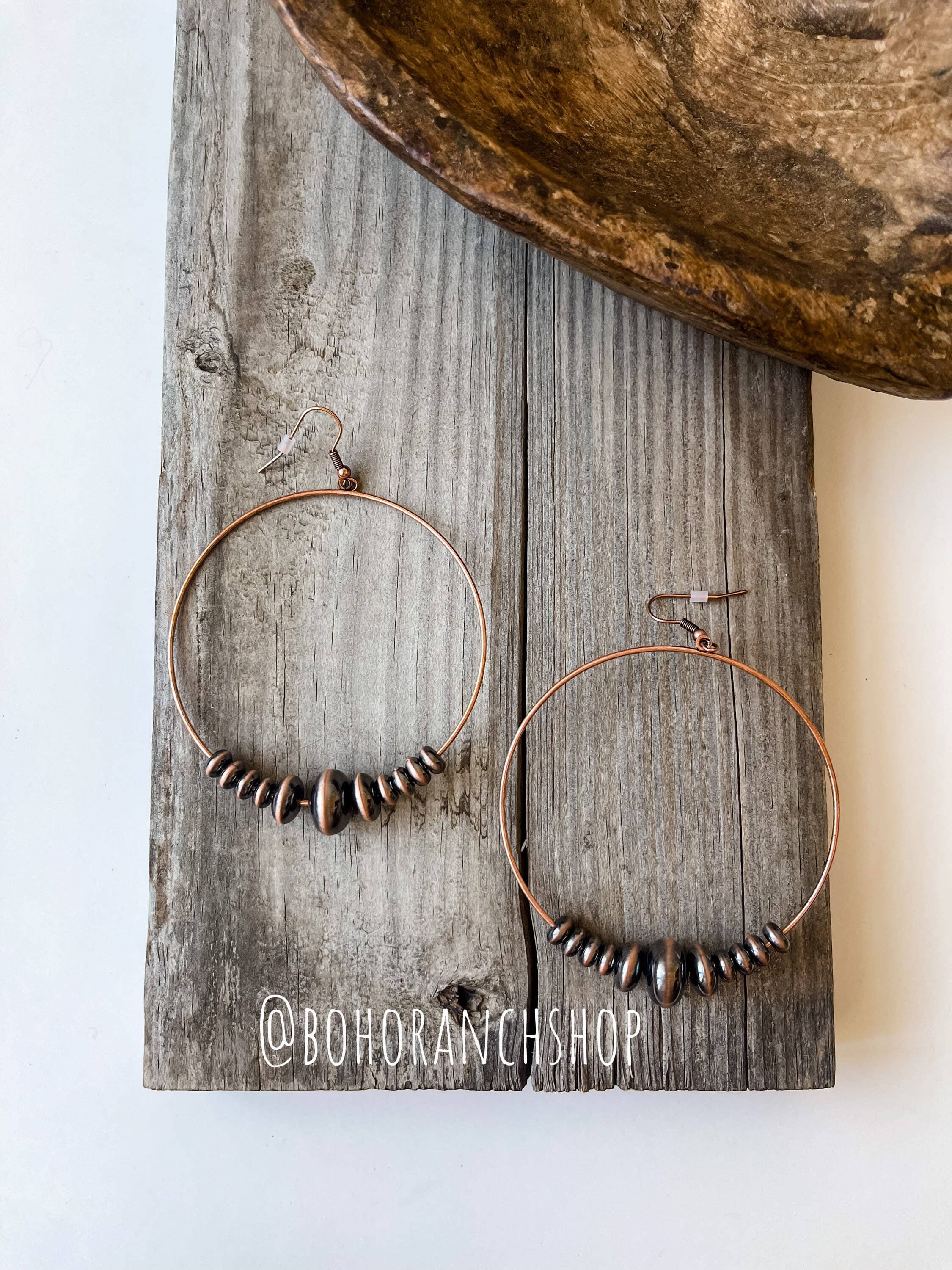 Boho Ranch Shop – wholesale Hoop earrings – Western Navajo Bead Hoop Earrings0