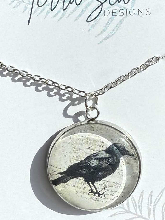 Black Raven Necklace for wholesale by TerraSeaDesigns
