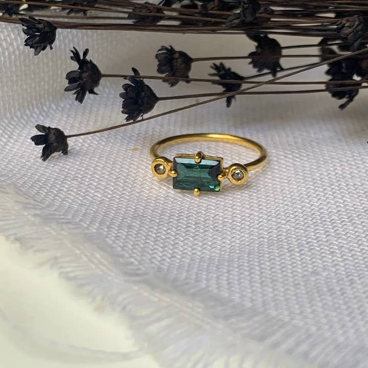 Vic & Max – wholesale Solitairering – Vattenmelon Turmalin Guldring