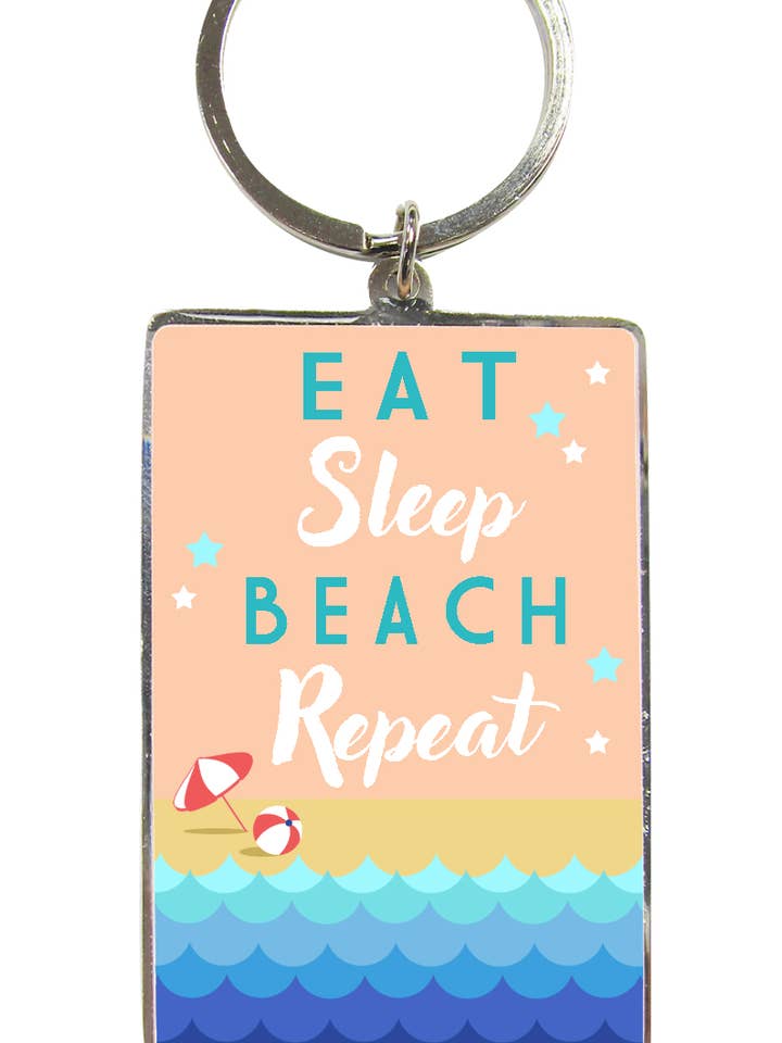 Kr197 | Comer Dormir Praia Repetir - Porta-chaves | £1,25 Cada por atacado de WPL Gifts