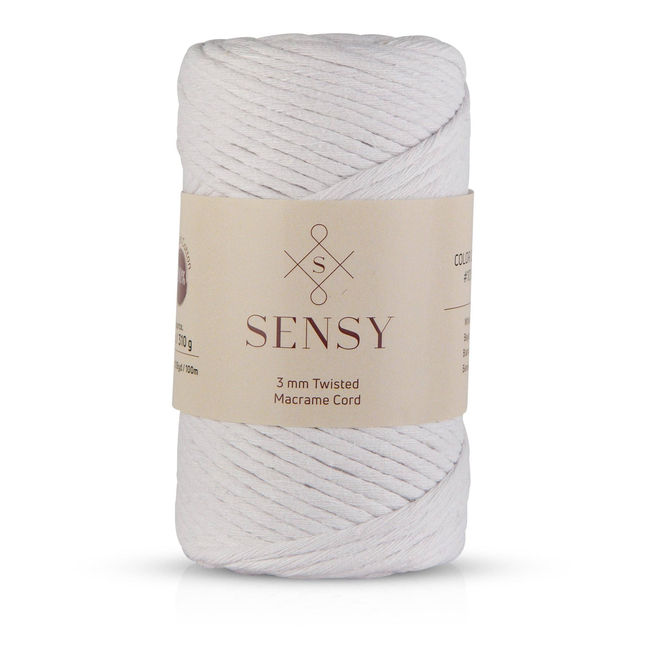 Sensy - Wholesale Yarn - Sensy Premium 3mm - 109 Yards 100% Recycled Cotton Single Strand Macrame Cord26