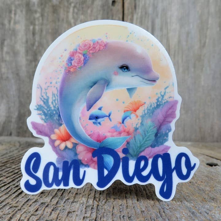 Kirk's Krafts - Wholesale Sticker - San Diego Dolphin Sticker California Souvenir Full Color