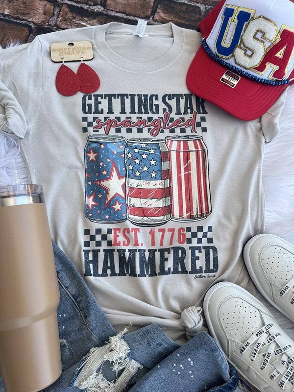 Star Spangled Hammered Tee for wholesale by Southern Swank