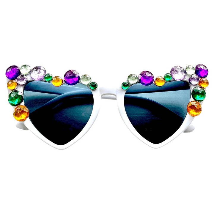 Glitter Biscuits – wholesale Solglasögon - Dam – Mardi Gras Kunglig Ädelsten Hjärtformade Solglasögon0