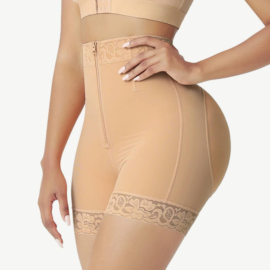 Curvy Fix - Wholesale Shapewear - Women's - Front Zipper Booty Lifting Shorts Lace Butt Curve Smoothing10