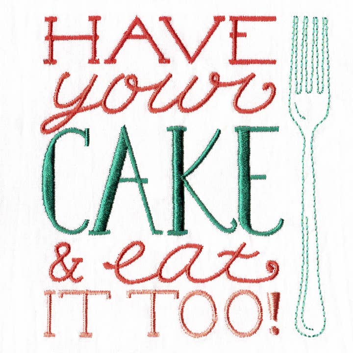 Aunt Martha's® Dirty Laundry Tea Towel - Have Your Cake for wholesale by Colonial Patterns, Inc.