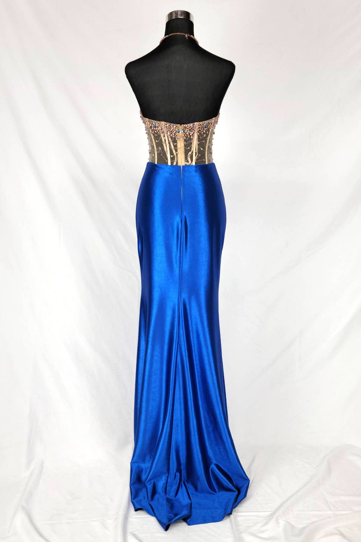 Chicas - Vente Robe de soirée – femme - Robe bustier en satin avec corset à perles et sequins C83116