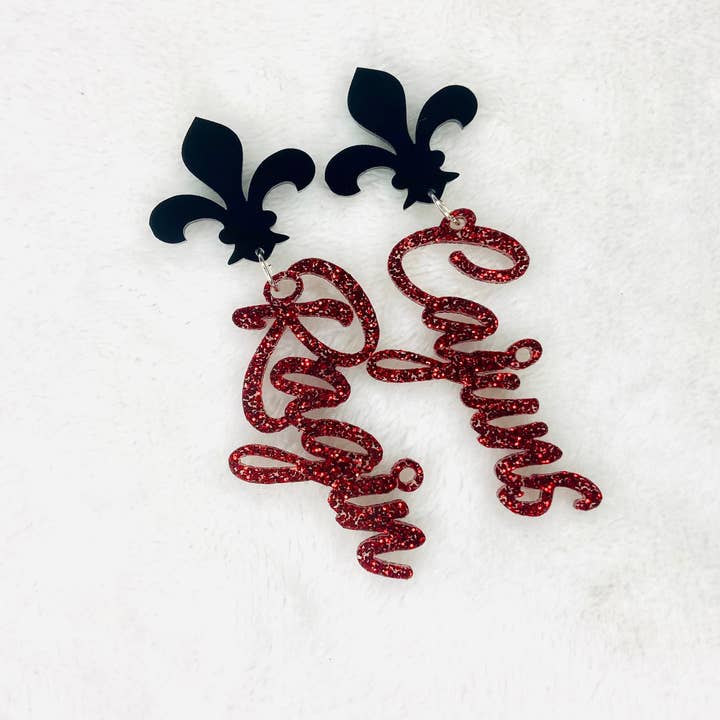 D and M’s Enterprise, LLC - Wholesale Dangle Earrings - University Louisiana Lafayette Ragin Cajun