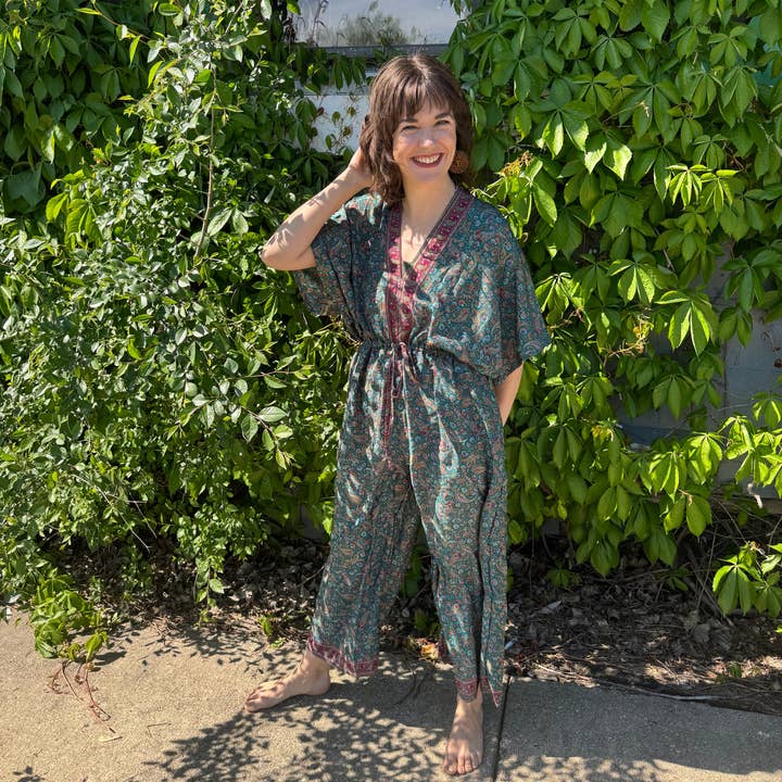 Seeds - Wholesale Jumpsuit - Women's - Silk Jumpsuit | One Size Adjustable Tie | 4 Patterns Pockets