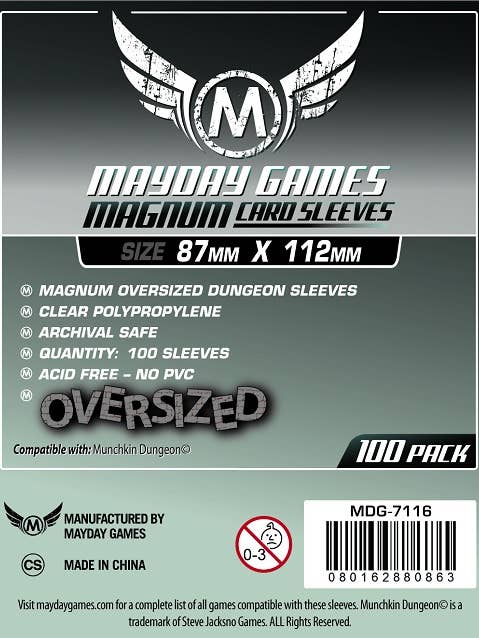 Magnum Oversized Dungeon Sleeves - 87 X 112 MM for wholesale by Mayday Games